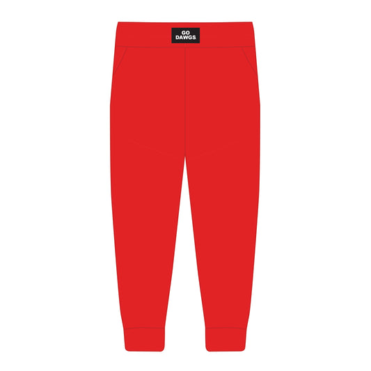 The Becca Joggers Go Dawgs Woven Label | Bright Red