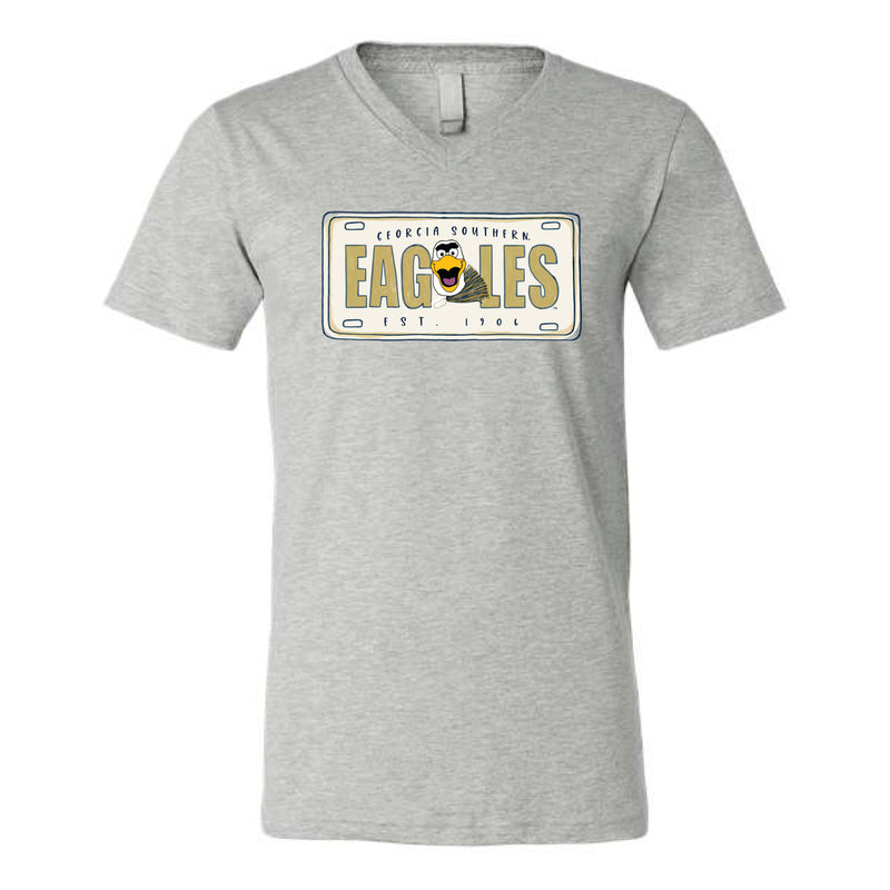 The Georgia Southern License Plate | Athletic Heather V-Neck Tee