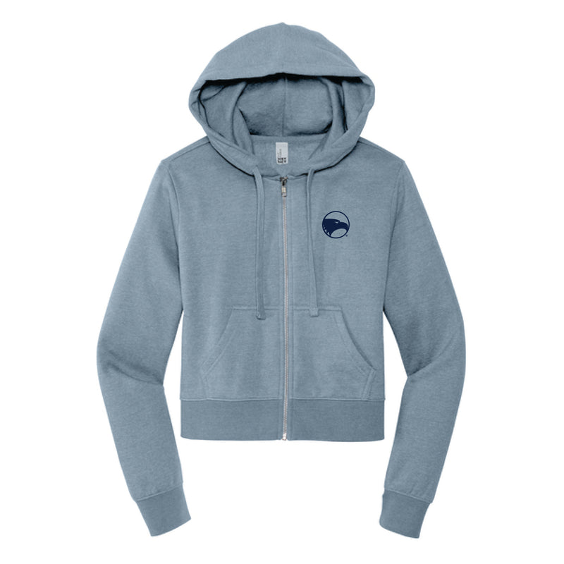 The Georgia Southern Logo | Flint Blue Heather Full Zip Cropped Hoodie