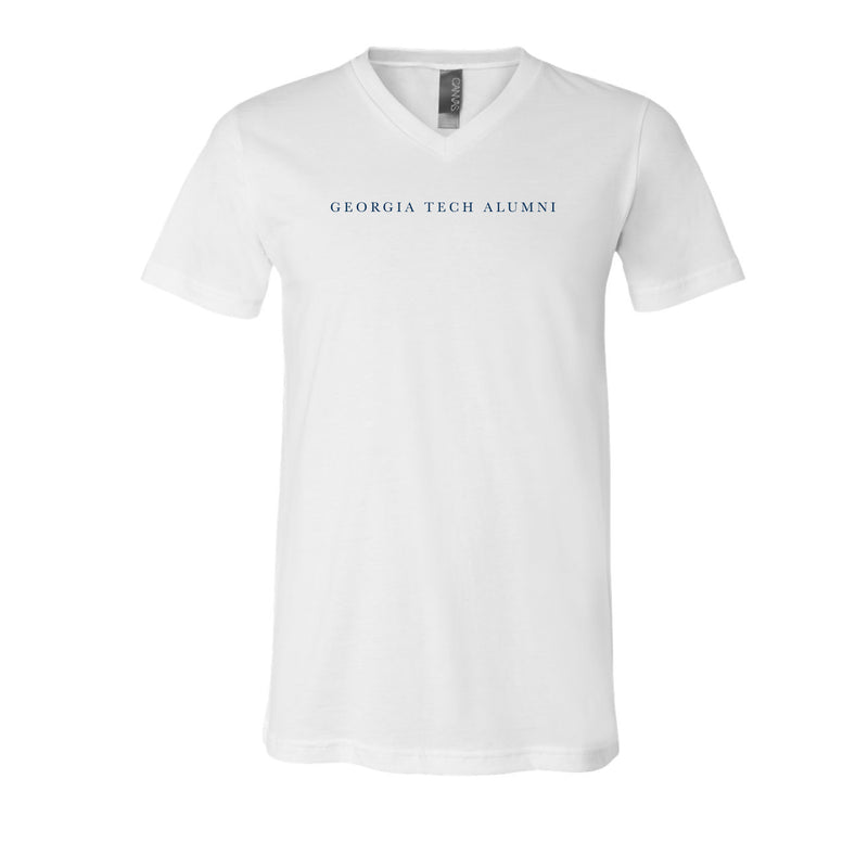 The Georgia Tech Alumni Serif | White V-Neck Tee