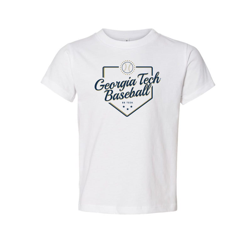 The Georgia Tech Baseball Plate | Toddler White Tee