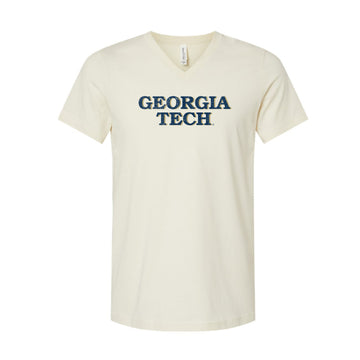 The Georgia Tech Block | Natural V-Neck Tee
