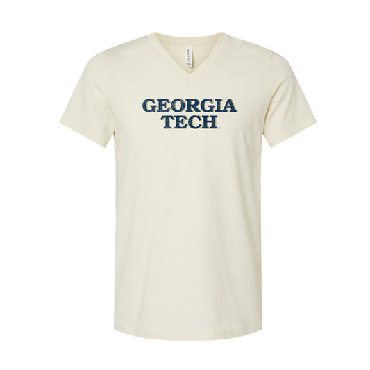 The Georgia Tech Block | Natural V-Neck Tee