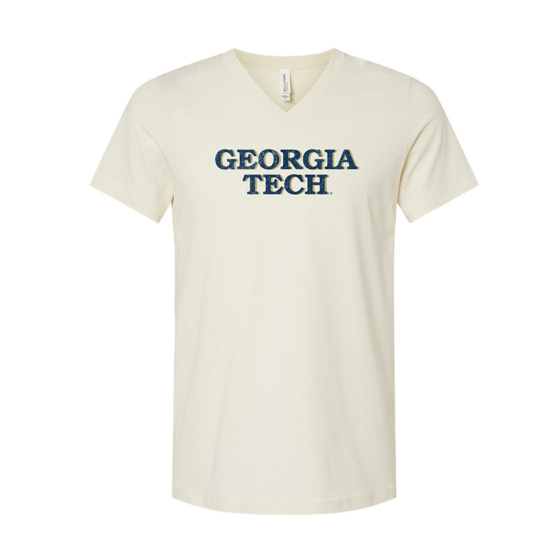 The Georgia Tech Block | Natural V-Neck Tee