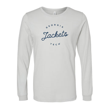 The Georgia Tech Jackets Script | Silver Long Sleeve