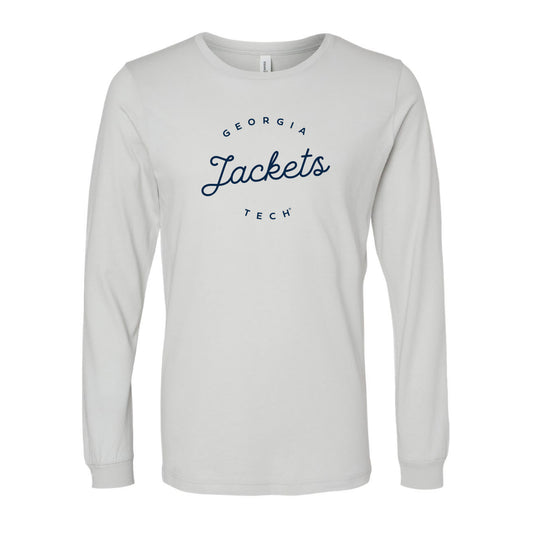 The Georgia Tech Jackets Script | Silver Long Sleeve