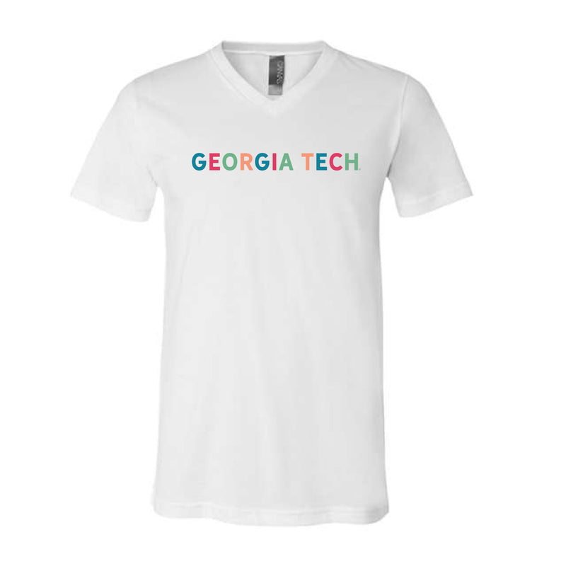 The Georgia Tech Multi | White V-Neck Tee