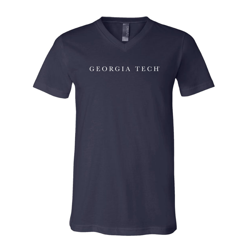 The Georgia Tech Serif | Navy V-Neck Tee