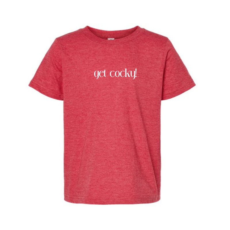 The Get Cocky! | Youth Heather Red Tee