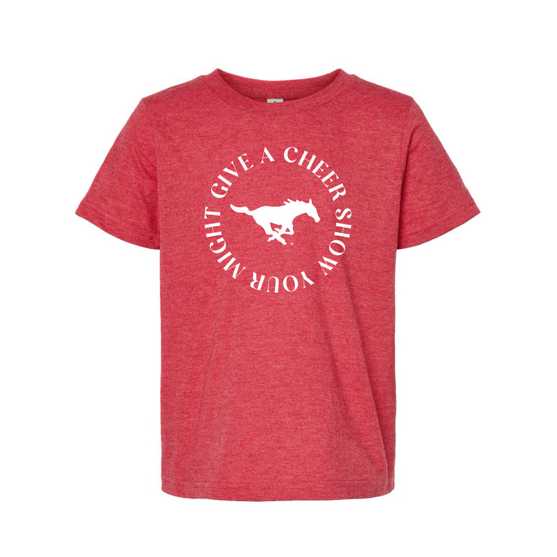 The Give A Cheer Circle | Youth Heather Red Tee