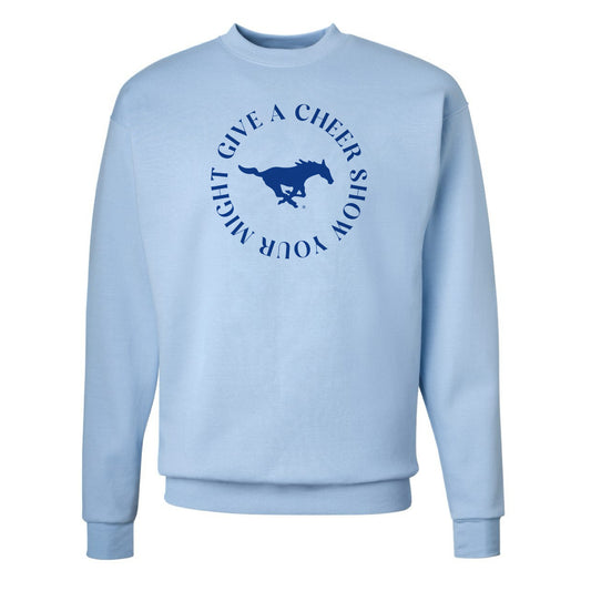 The Give A Cheer Circle | Light Blue Sweatshirt