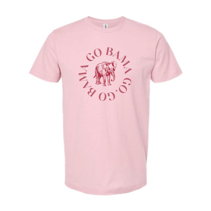 The Go Bama Go Elephant Curve | Light Pink Tee