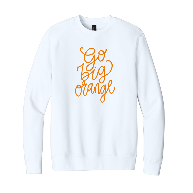 The Go Big Orange Script | White Sweatshirt