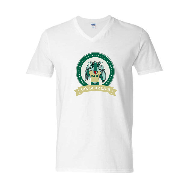 The Go Blazers Banner Circle | White V-Neck Tee