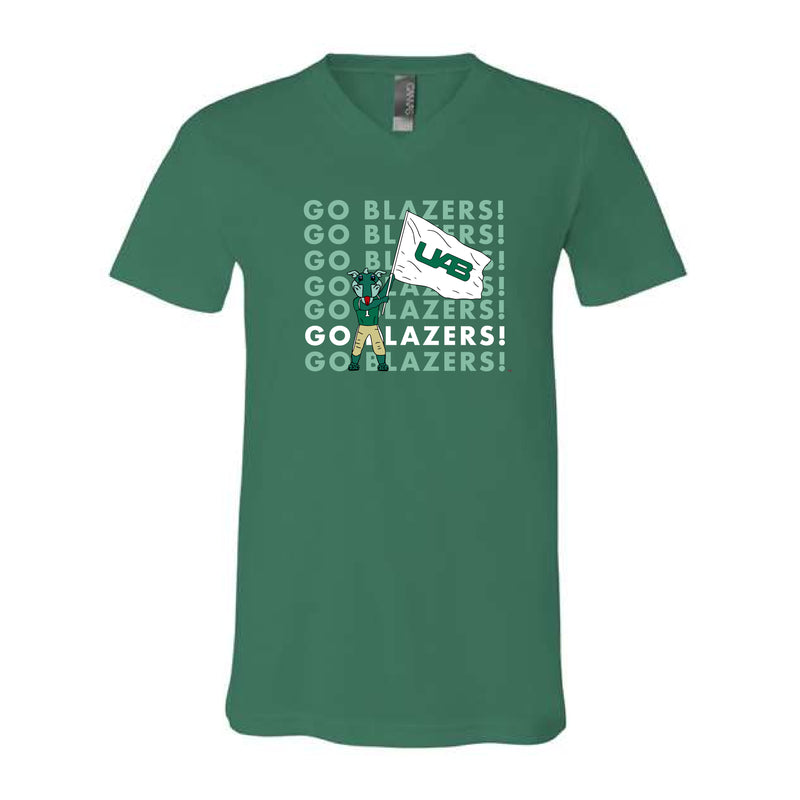 The Go Blazers! Repeat | Kelly Green V-Neck Tee