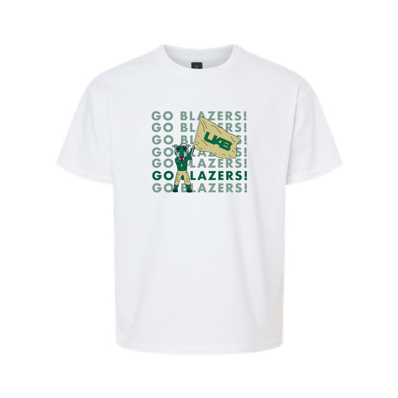 The Go Blazers! Repeat | Youth White Tee