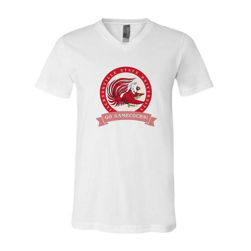 The Go Gamecocks Banner | White V-Neck Tee