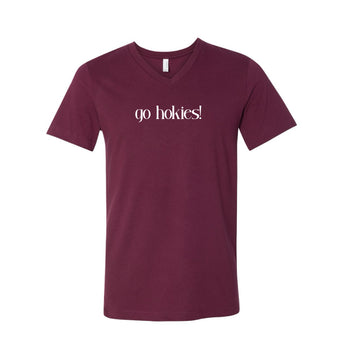 The Go Hokies! | Maroon V-Neck Tee