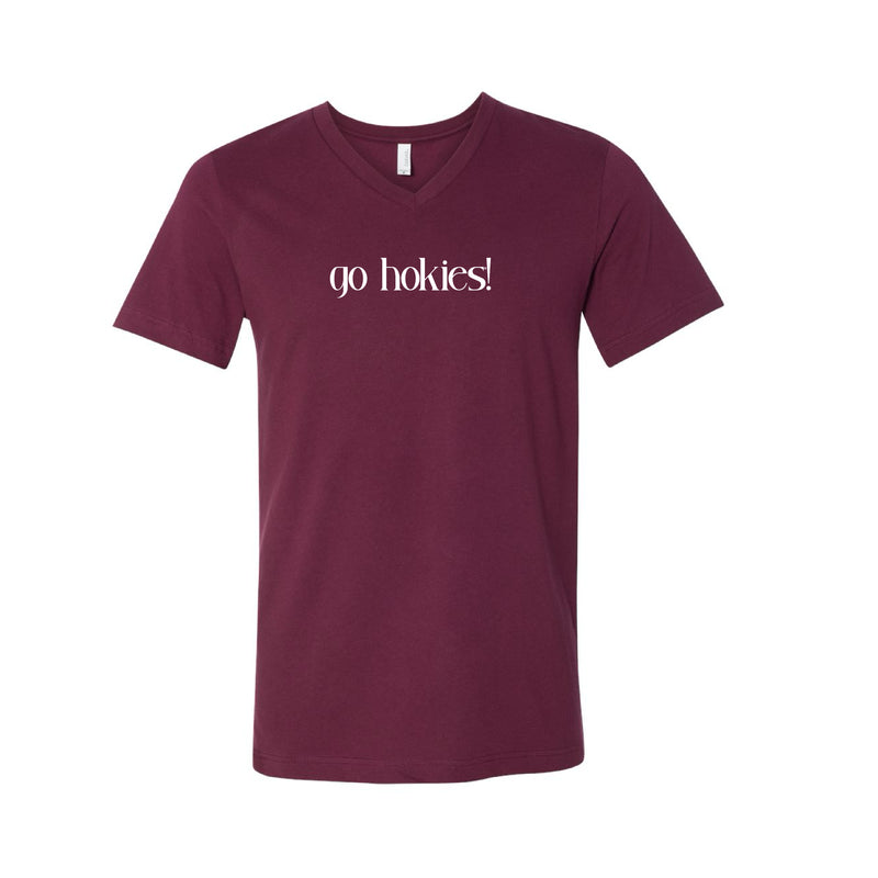 The Go Hokies! | Maroon V-Neck Tee