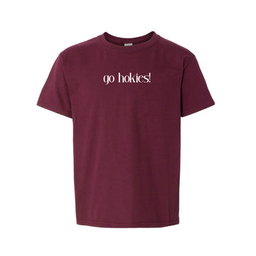 The Go Hokies! | Youth Heather Burgundy Tee