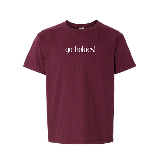 The Go Hokies! | Youth Heather Burgundy Tee