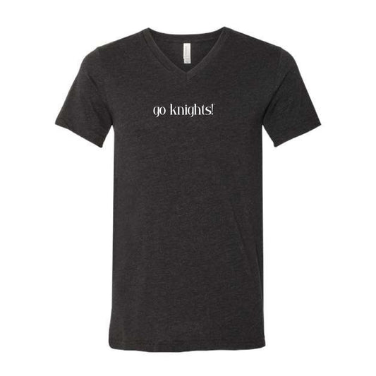 The Go Knights! | Black Heather V-Neck Tee
