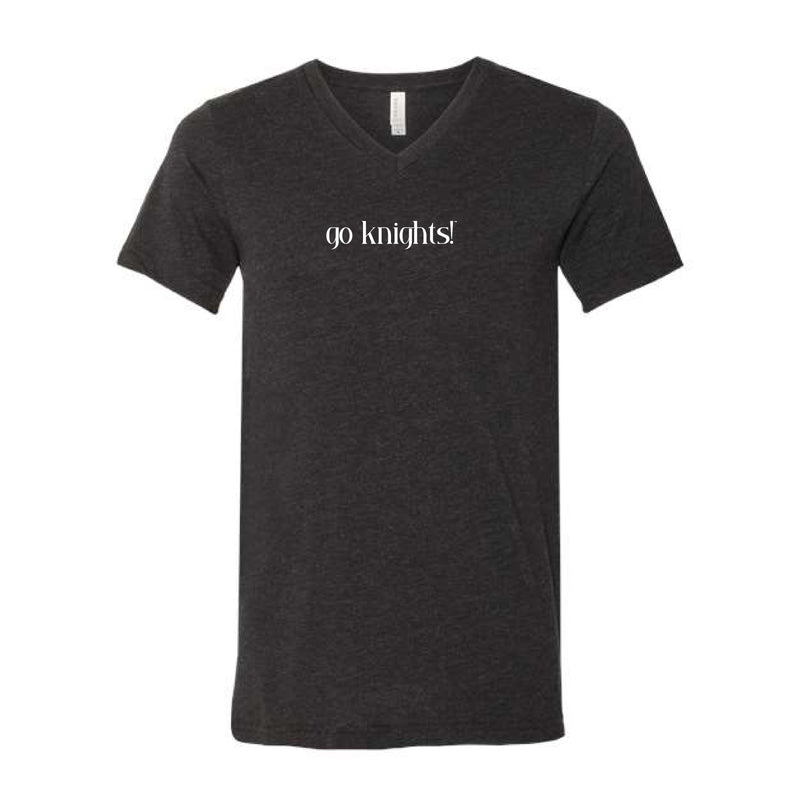 The Go Knights! | Black Heather V-Neck Tee