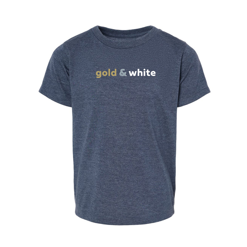 The Gold & White | Toddler Heather Navy Tee