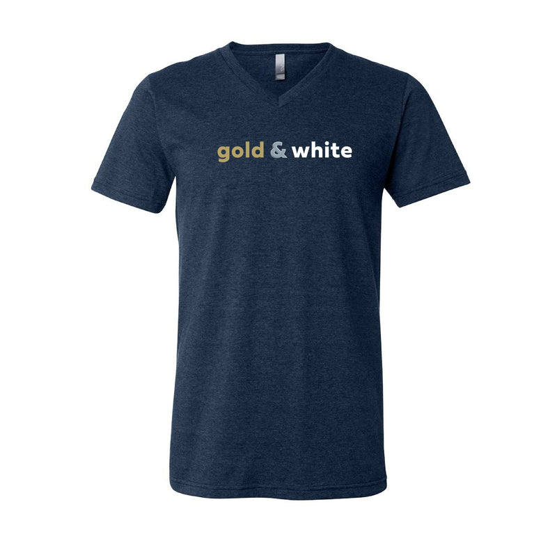 The Gold & White | Heather Navy V-Neck Tee