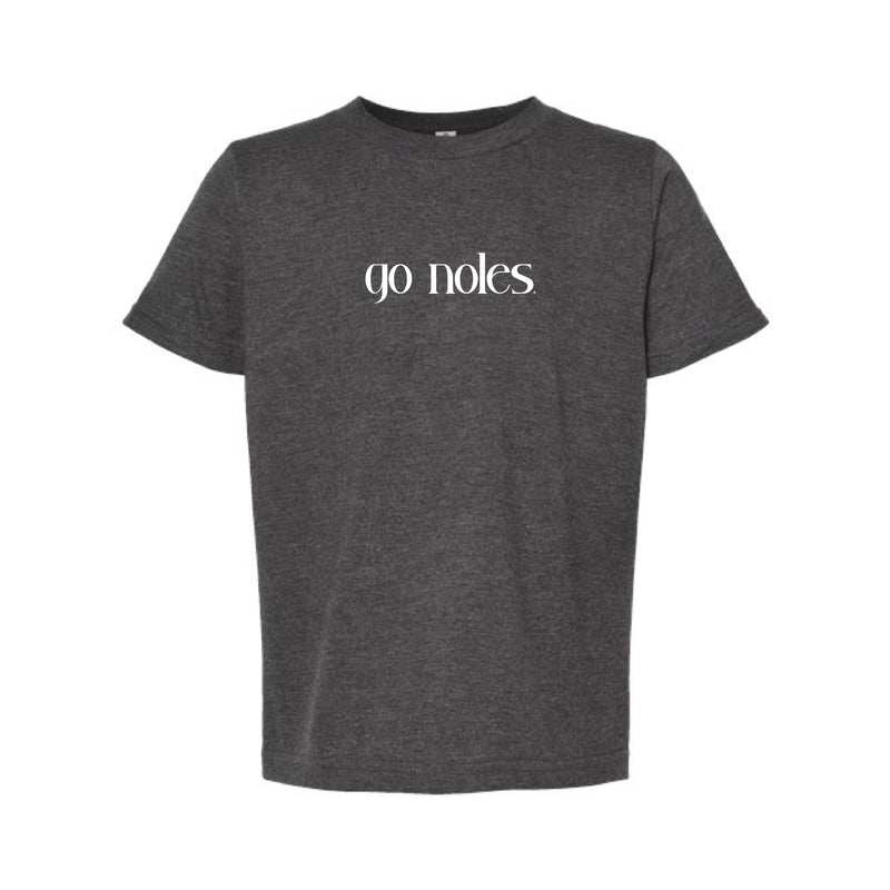 The Go Noles! | Youth Heather Charcoal Tee