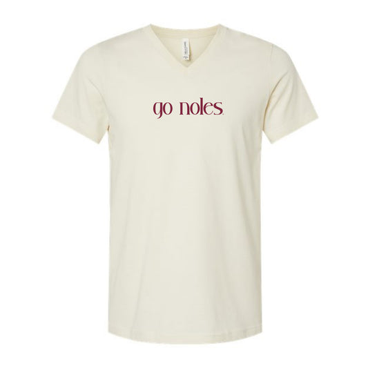 The Go Noles! | Natural V-Neck Tee