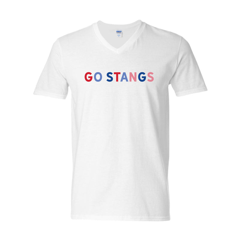 The Go Stangs Multi | White V-Neck