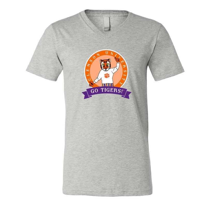 The Go Tigers Circle | Athletic Heather V-Neck Tee