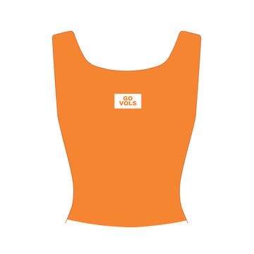 The Alli Ribbed Tank Go Vols Woven Label | Bright Orange