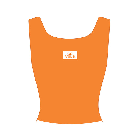 The Alli Ribbed Tank Go Vols Woven Label | Bright Orange