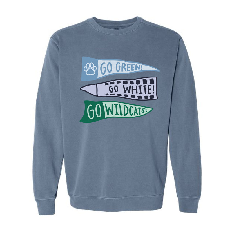 The Go Wildcats Flags | Blue Jean Sweatshirt