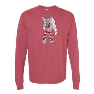 The Gameday Big Al | Adult Long Sleeve Crimson Tee
