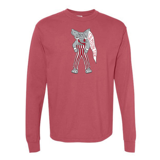 The Gameday Big Al | Adult Long Sleeve Crimson Tee