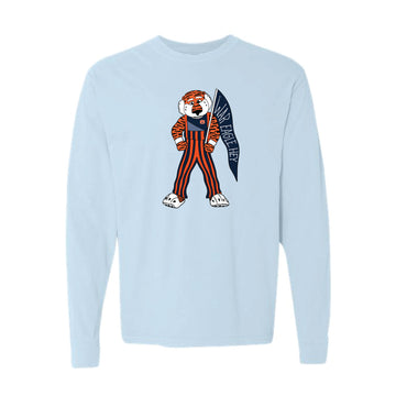 The Game Day Aubie | Adult Chambray Long Sleeve Tee