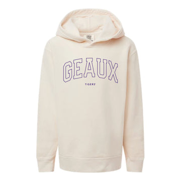 The Geaux Arch Outline | Youth Ivory Hoodie