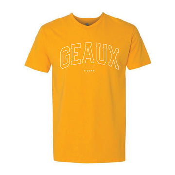 The Geaux Arch Outline | Gold Tee