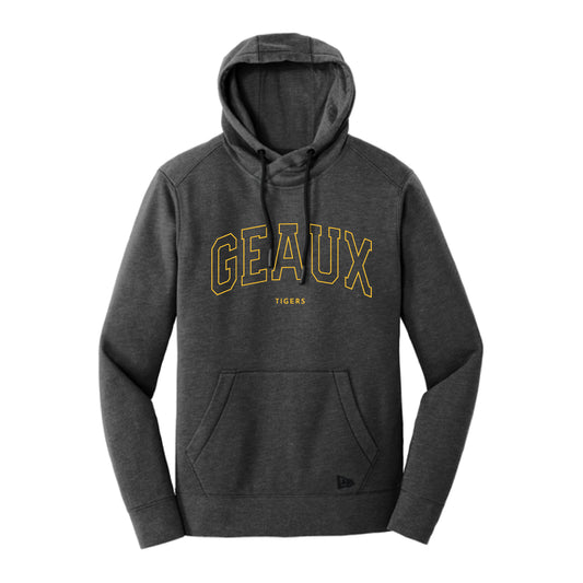 The Geaux Arch Outline | Black Heather Tri-Blend Hoodie