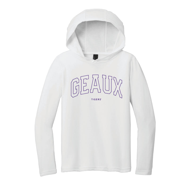 The Geaux Arch Outline | Youth White Hoodie