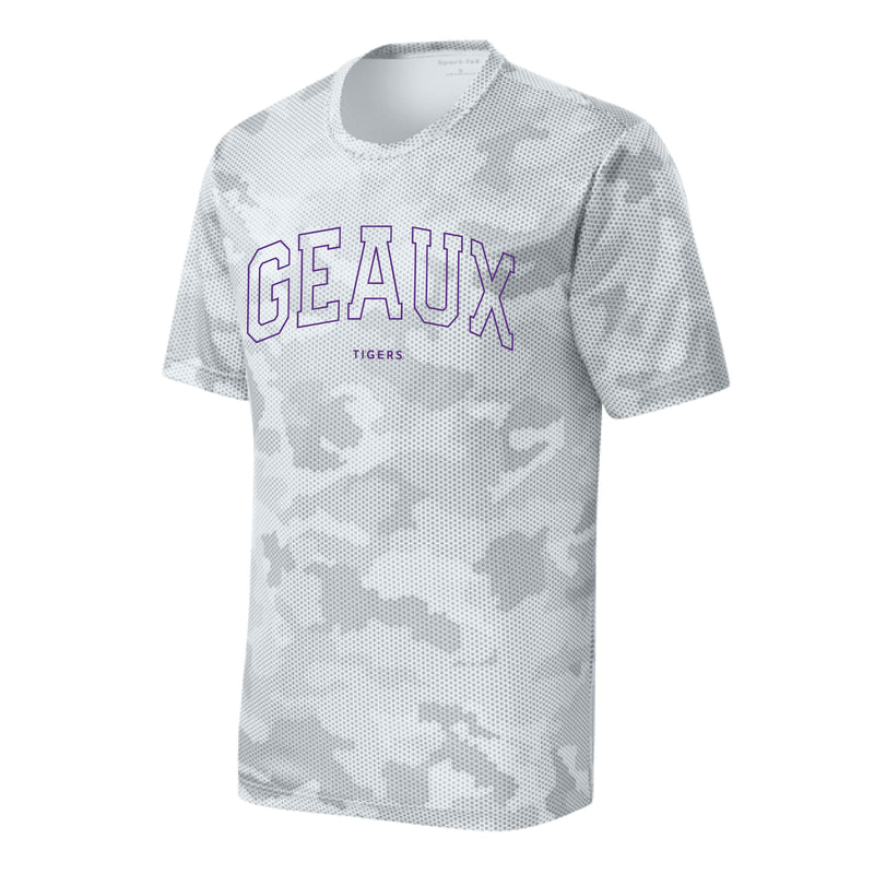The Geaux Arch Outline | Youth White Athletic Tee