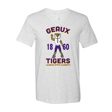 The Geaux Tigers Big Mike LSU | Ash V-Neck Tee