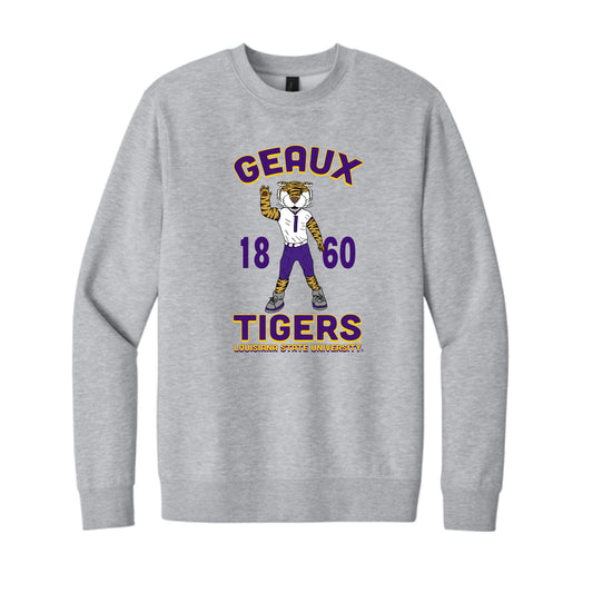 The Geaux Tigers Big Mike LSU | Light Heather Grey Sweatshirt