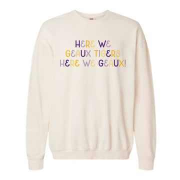 The Here We Geaux Tigers Multi | Ivory Sweatshirt
