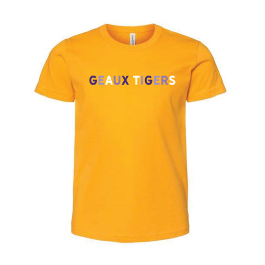 The Geaux Tigers Multi | Youth Gold Tee