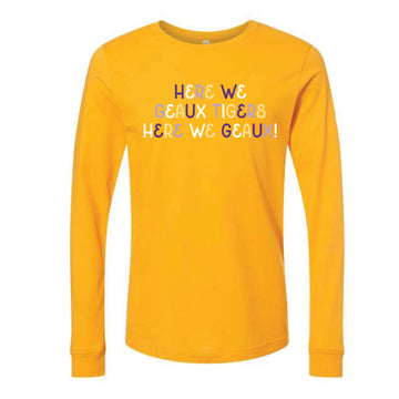 The Here We Geaux Tigers Multi | Gold Long Sleeve