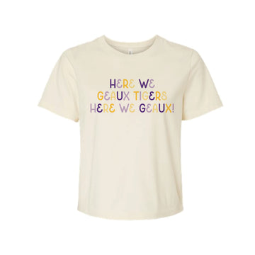 The Here We Geaux Tigers Multi | Natural Tee